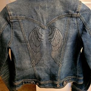 Angel Wings Denim Jean Jacket -- Small